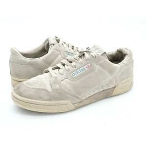 Adidas Continental 80 Mens 10 Sneakers Raw White Suede Lace Up Athletic Shoes